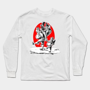 Polichinelo clown with his family! Walking with the kids... Long Sleeve T-Shirt